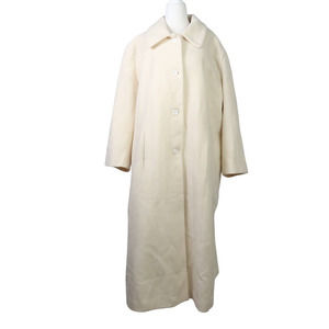 Jessica London cream felt wool full length long coat 18P